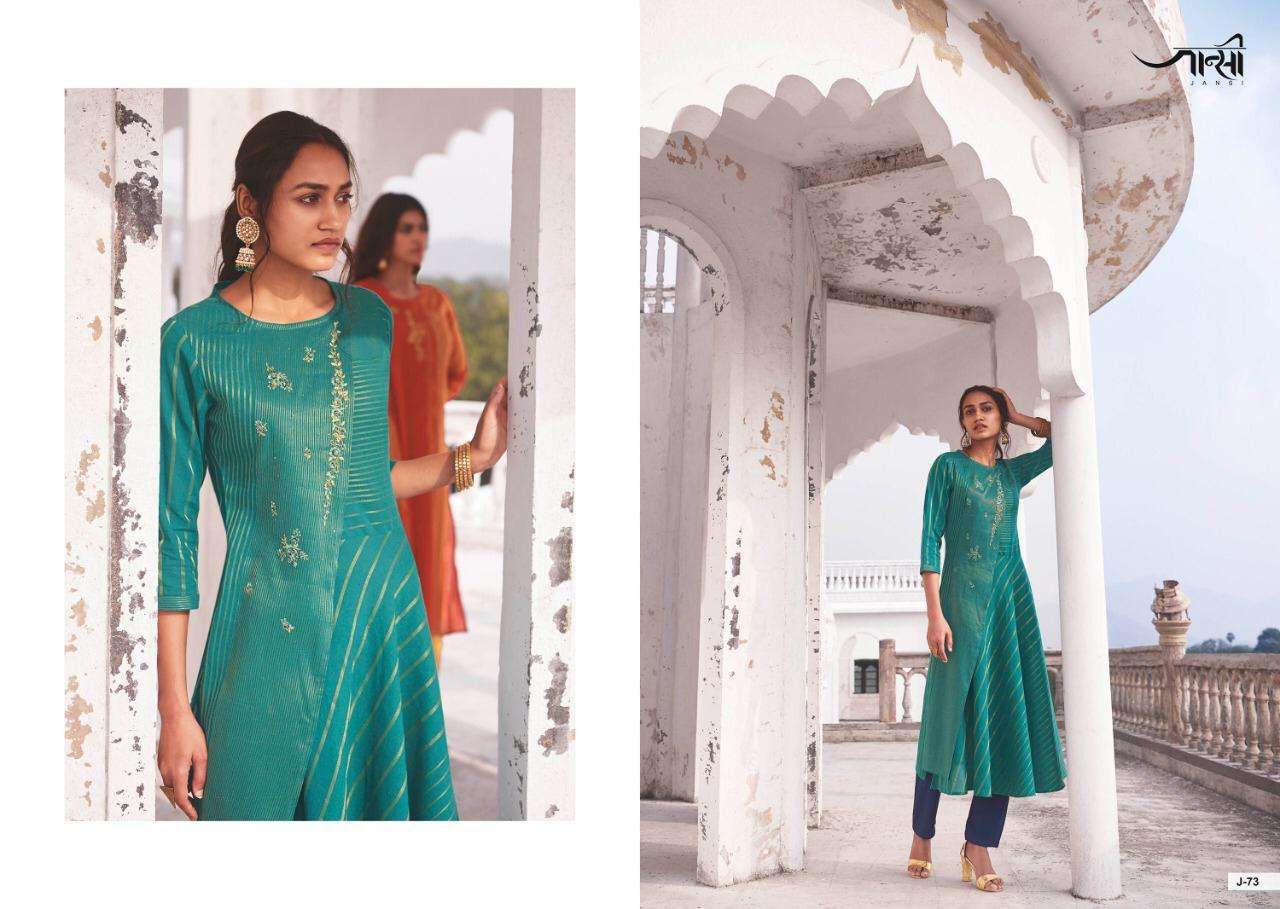 SHRINGAR BY JANSI 71 TO 76 SERIES BEAUTIFUL COLORFUL STYLISH FANCY CASUAL WEAR & READY TO WEAR LINEN COTTON HANDLOOM EMBROIDERED KURTIS WITH BOTTOM AT WHOLESALE PRICE