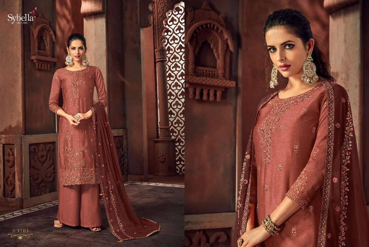 Rihana By Sybella 3101 To 3106 Series Beautiful Suits Stylish Fancy Colorful Party Wear & Occasional Wear Rass Silk Embroidered Dresses At Wholesale Price