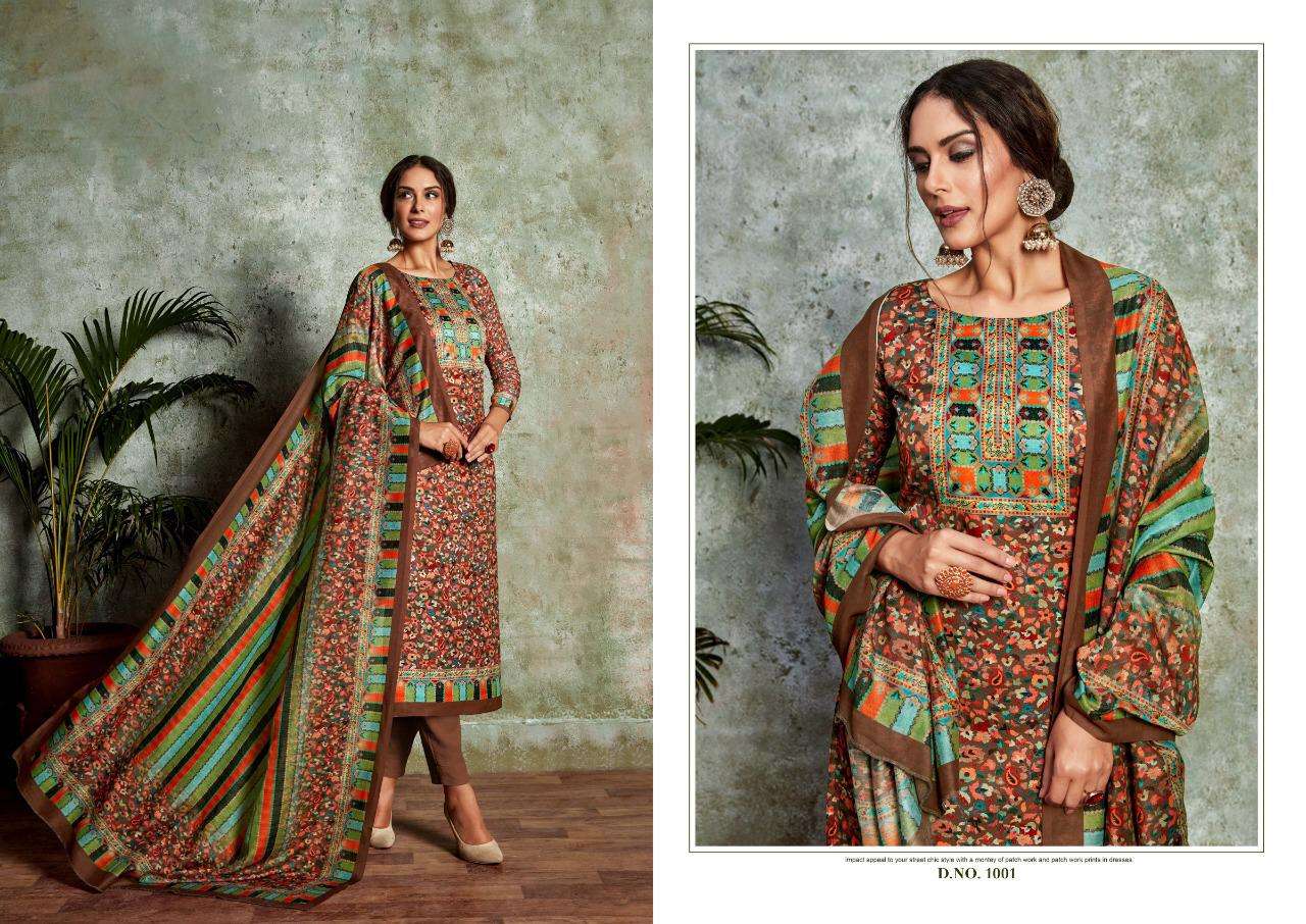 HILL QUEEN BY CHANDRA FASHION 1001 TO 1008 SERIES BEAUTIFUL SUITS STYLISH FANCY COLORFUL PARTY WEAR & OCCASIONAL WEAR POLY JAM SATIN DIGITAL PRINTED DRESSES AT WHOLESALE PRICE