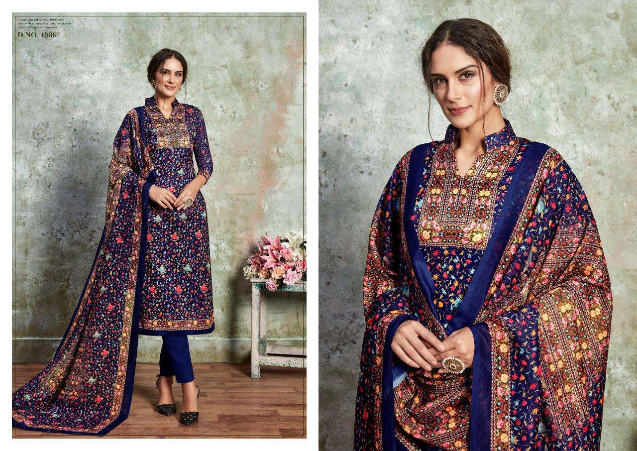 HILL QUEEN BY CHANDRA FASHION 1001 TO 1008 SERIES BEAUTIFUL SUITS STYLISH FANCY COLORFUL PARTY WEAR & OCCASIONAL WEAR POLY JAM SATIN DIGITAL PRINTED DRESSES AT WHOLESALE PRICE