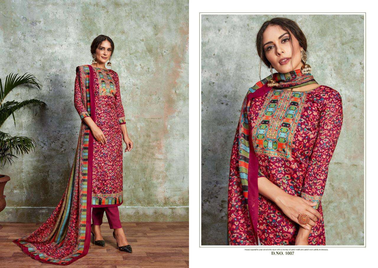 HILL QUEEN BY CHANDRA FASHION 1001 TO 1008 SERIES BEAUTIFUL SUITS STYLISH FANCY COLORFUL PARTY WEAR & OCCASIONAL WEAR POLY JAM SATIN DIGITAL PRINTED DRESSES AT WHOLESALE PRICE