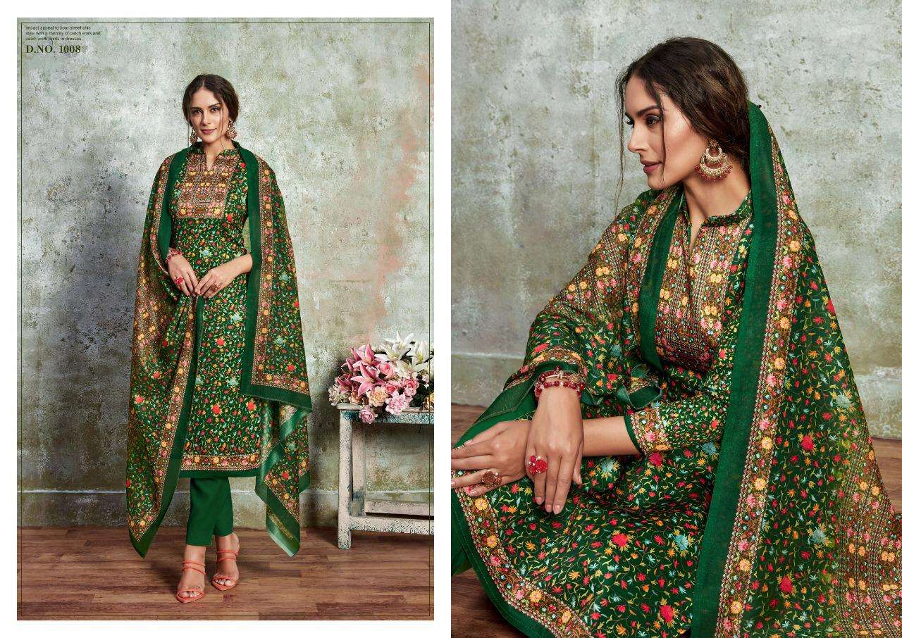 HILL QUEEN BY CHANDRA FASHION 1001 TO 1008 SERIES BEAUTIFUL SUITS STYLISH FANCY COLORFUL PARTY WEAR & OCCASIONAL WEAR POLY JAM SATIN DIGITAL PRINTED DRESSES AT WHOLESALE PRICE