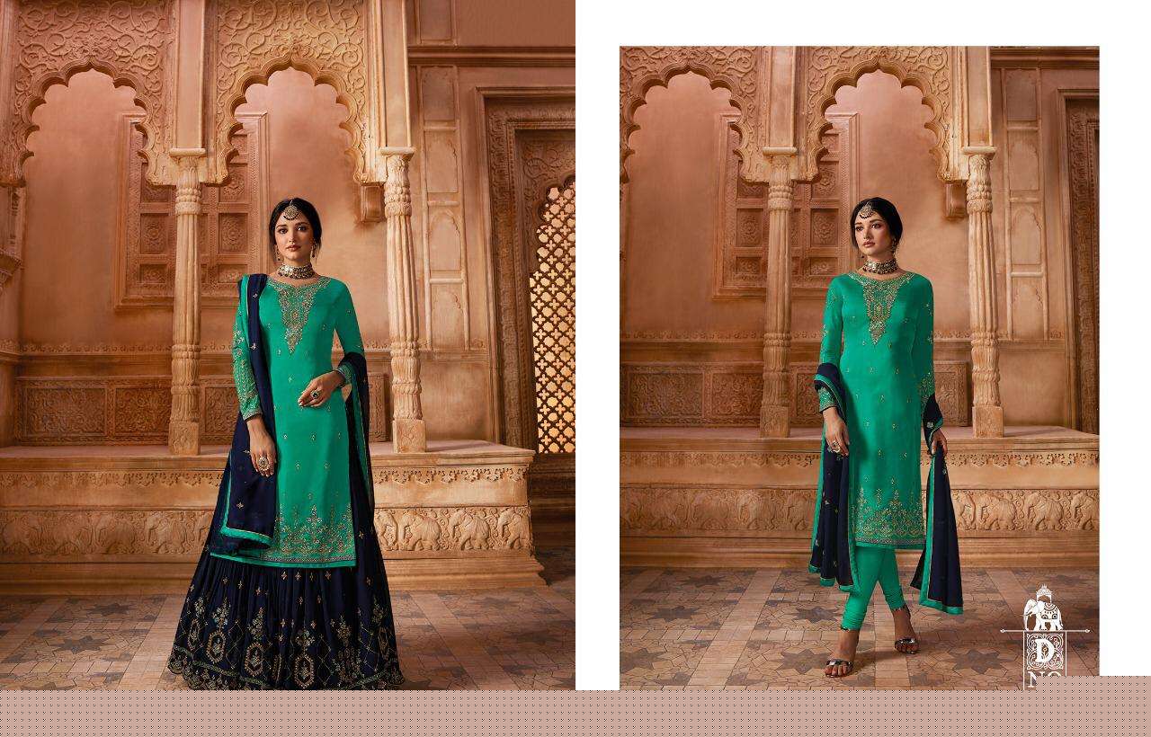 QAINAAT BY ARYA 1201 TO 1208 SERIES BEAUTIFUL STYLISH SHARARA SUITS FANCY COLORFUL CASUAL WEAR & ETHNIC WEAR & READY TO WEAR SATIN GEORGETTE EMBROIDERY DRESSES AT WHOLESALE PRICE