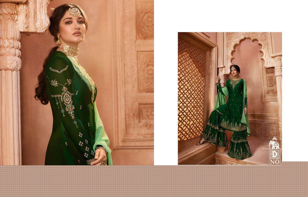 QAINAAT BY ARYA 1201 TO 1208 SERIES BEAUTIFUL STYLISH SHARARA SUITS FANCY COLORFUL CASUAL WEAR & ETHNIC WEAR & READY TO WEAR SATIN GEORGETTE EMBROIDERY DRESSES AT WHOLESALE PRICE