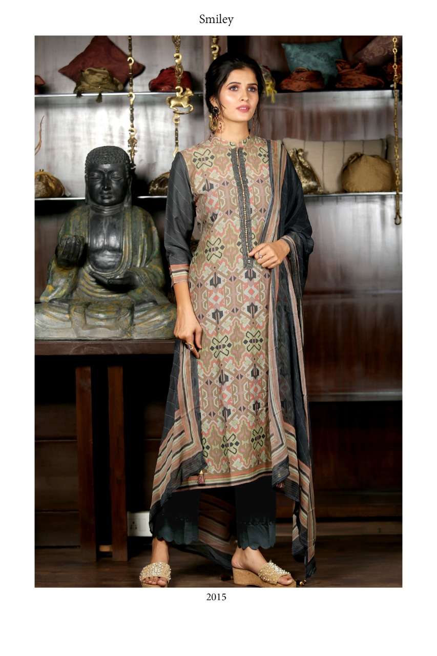 SMILEY BY VIRAT CREATION 2013 TO 2019 SERIES BEAUTIFUL SUITS STYLISH FANCY COLORFUL PARTY WEAR & OCCASIONAL WEAR PURE MUNGA SILK PRINTED DRESSES AT WHOLESALE PRICE