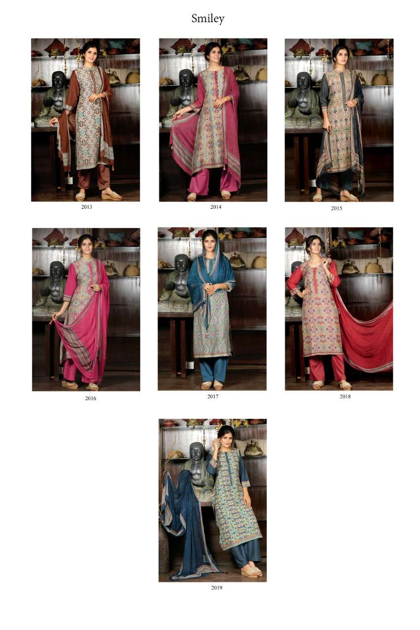 SMILEY BY VIRAT CREATION 2013 TO 2019 SERIES BEAUTIFUL SUITS STYLISH FANCY COLORFUL PARTY WEAR & OCCASIONAL WEAR PURE MUNGA SILK PRINTED DRESSES AT WHOLESALE PRICE