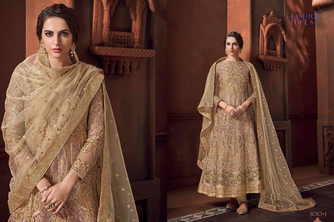CRYSTALINE BY SYBELLA CREATION 1001 TO 1005 SERIES DESIGNER ANARKALI SUITS COLLECTION BEAUTIFUL STYLISH FANCY COLORFUL PARTY WEAR & OCCASIONAL WEAR HEAVY NET/VELVET EMBROIDERED DRESSES AT WHOLESALE PRICE