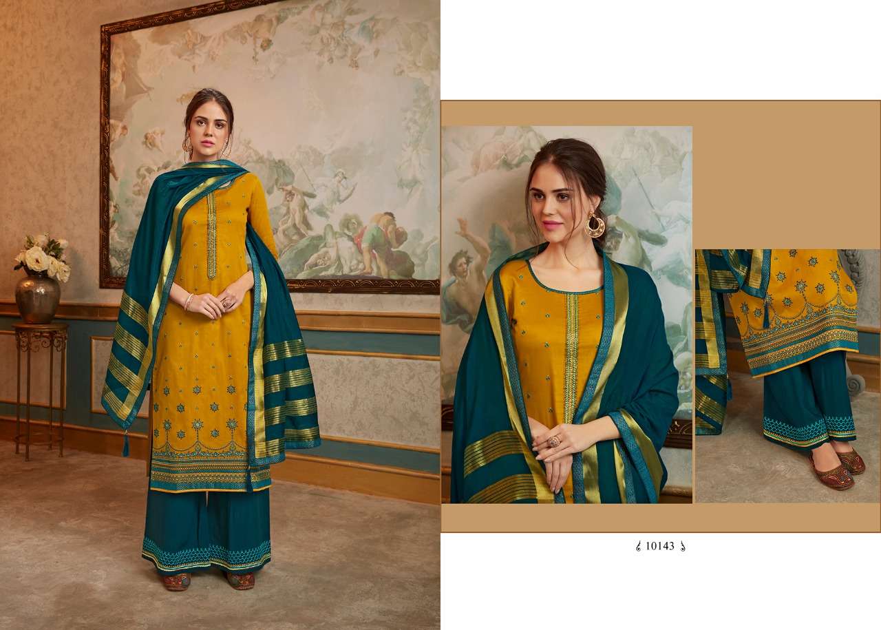 SHARNAI BY RAMAIYA 10111 TO 10118 SERIES BEAUTIFUL SUITS STYLISH FANCY COLORFUL PARTY WEAR & OCCASIONAL WEAR JAM SILK WITH DAMAN WORK DRESSES AT WHOLESALE PRICE