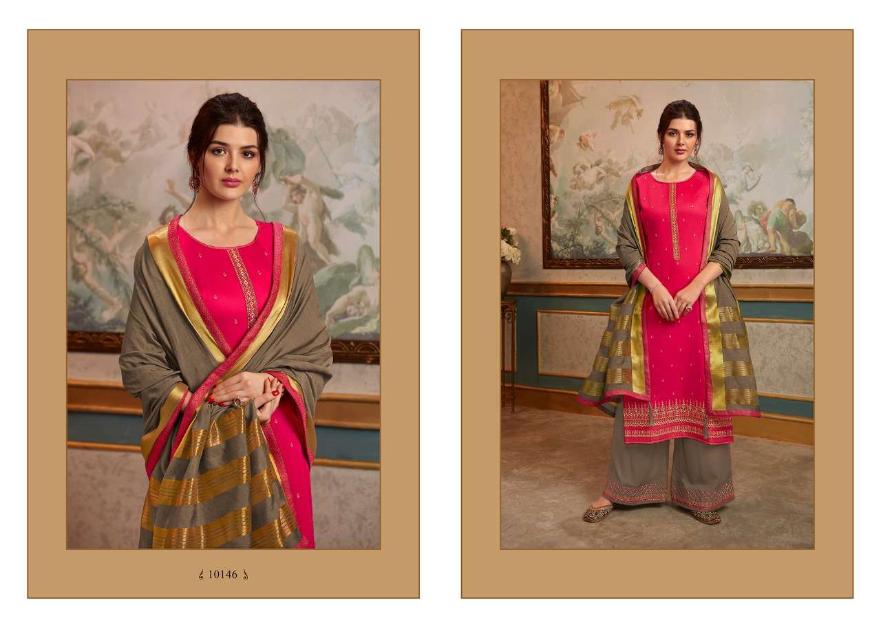SHARNAI BY RAMAIYA 10111 TO 10118 SERIES BEAUTIFUL SUITS STYLISH FANCY COLORFUL PARTY WEAR & OCCASIONAL WEAR JAM SILK WITH DAMAN WORK DRESSES AT WHOLESALE PRICE