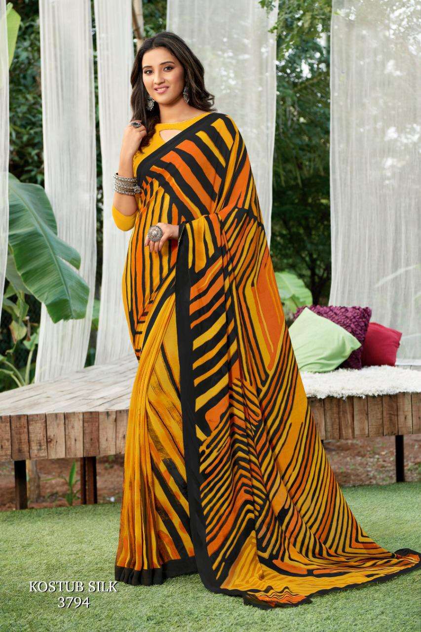 KOSTUB VOL-15 BY SEYMORE PRINT 3777 TO 3804 SERIES INDIAN TRADITIONAL WEAR COLLECTION BEAUTIFUL STYLISH FANCY COLORFUL PARTY WEAR & OCCASIONAL WEAR CREPE PRINTED SAREES AT WHOLESALE PRICE