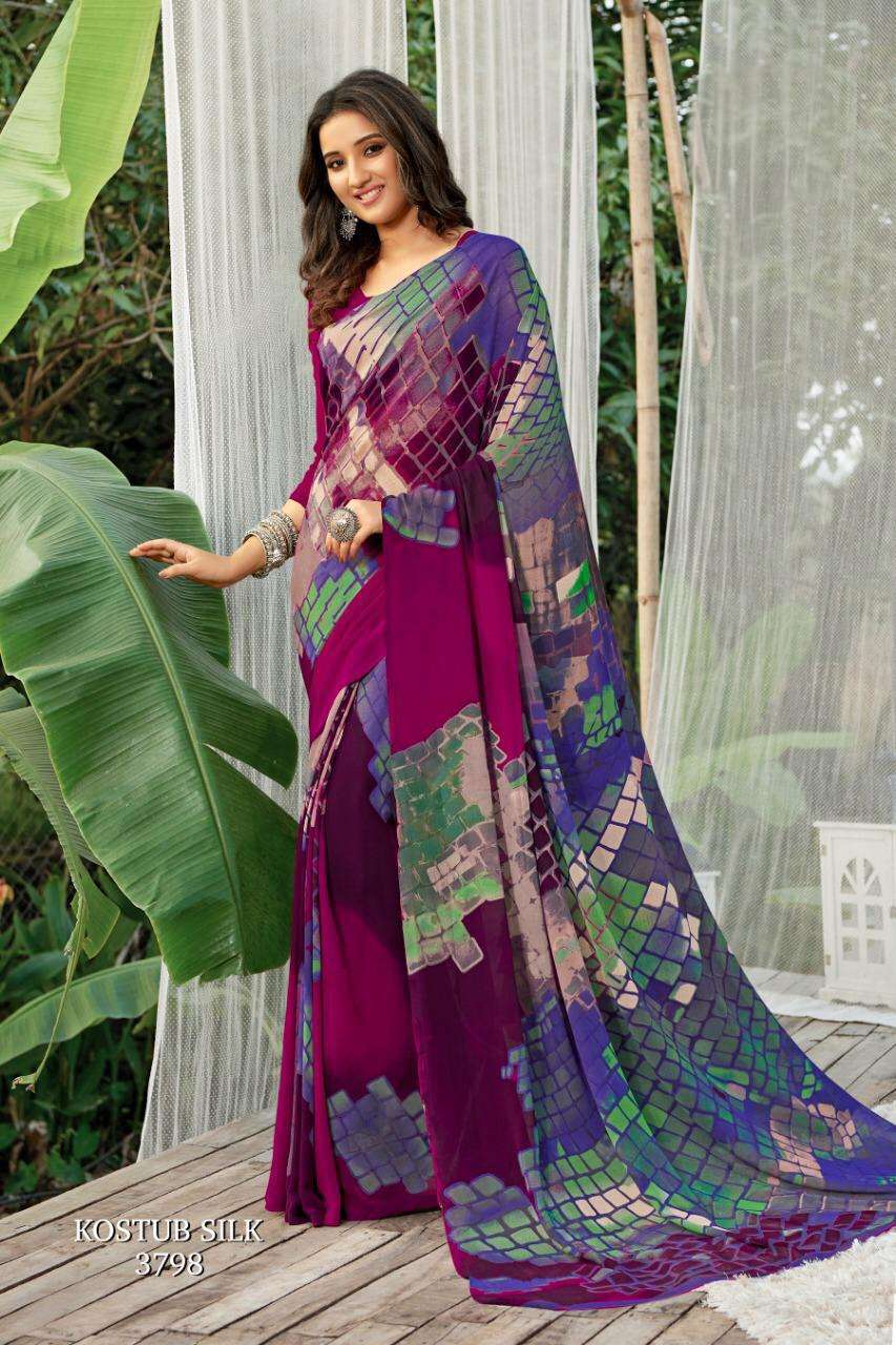 KOSTUB VOL-15 BY SEYMORE PRINT 3777 TO 3804 SERIES INDIAN TRADITIONAL WEAR COLLECTION BEAUTIFUL STYLISH FANCY COLORFUL PARTY WEAR & OCCASIONAL WEAR CREPE PRINTED SAREES AT WHOLESALE PRICE