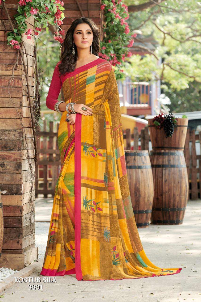 KOSTUB VOL-15 BY SEYMORE PRINT 3777 TO 3804 SERIES INDIAN TRADITIONAL WEAR COLLECTION BEAUTIFUL STYLISH FANCY COLORFUL PARTY WEAR & OCCASIONAL WEAR CREPE PRINTED SAREES AT WHOLESALE PRICE