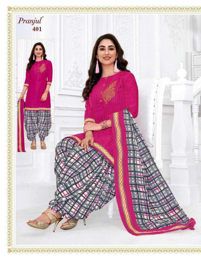 PATIYALA BY PRAJUL 401 TO 436 SERIES DESIGNER PATIYALA SUITS BEAUTIFUL FANCY COLORFUL STYLISH PARTY WEAR & ETHNIC WEAR PURE COTTON PRINTED DRESSES AT WHOLESALE PRICE