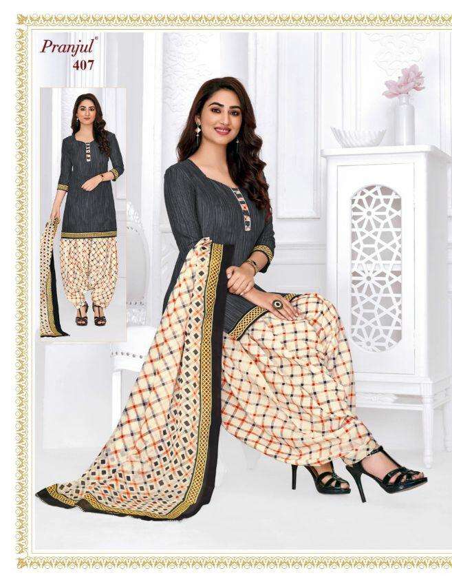 PATIYALA BY PRAJUL 401 TO 436 SERIES DESIGNER PATIYALA SUITS BEAUTIFUL FANCY COLORFUL STYLISH PARTY WEAR & ETHNIC WEAR PURE COTTON PRINTED DRESSES AT WHOLESALE PRICE