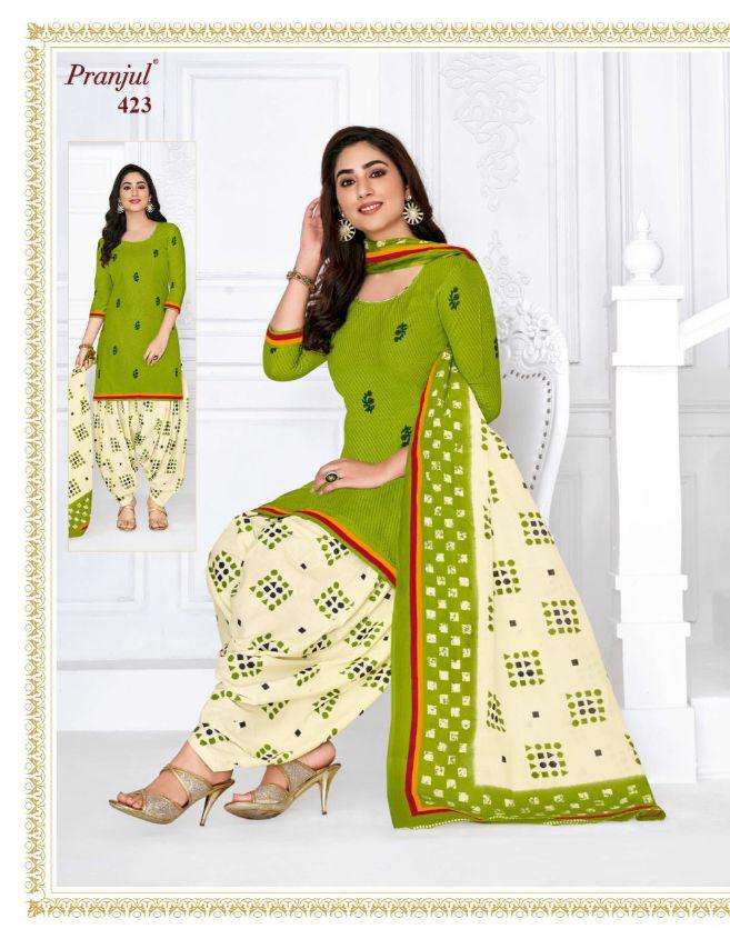 PATIYALA BY PRAJUL 401 TO 436 SERIES DESIGNER PATIYALA SUITS BEAUTIFUL FANCY COLORFUL STYLISH PARTY WEAR & ETHNIC WEAR PURE COTTON PRINTED DRESSES AT WHOLESALE PRICE