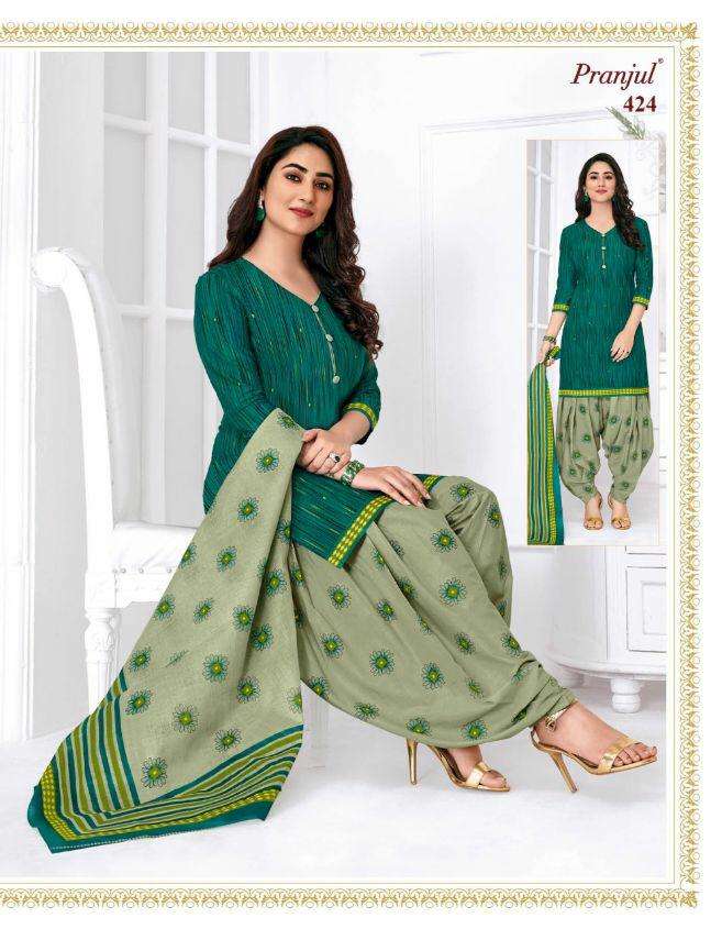 PATIYALA BY PRAJUL 401 TO 436 SERIES DESIGNER PATIYALA SUITS BEAUTIFUL FANCY COLORFUL STYLISH PARTY WEAR & ETHNIC WEAR PURE COTTON PRINTED DRESSES AT WHOLESALE PRICE