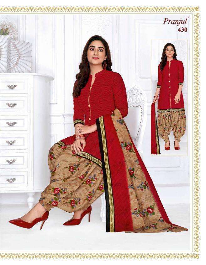 PATIYALA BY PRAJUL 401 TO 436 SERIES DESIGNER PATIYALA SUITS BEAUTIFUL FANCY COLORFUL STYLISH PARTY WEAR & ETHNIC WEAR PURE COTTON PRINTED DRESSES AT WHOLESALE PRICE