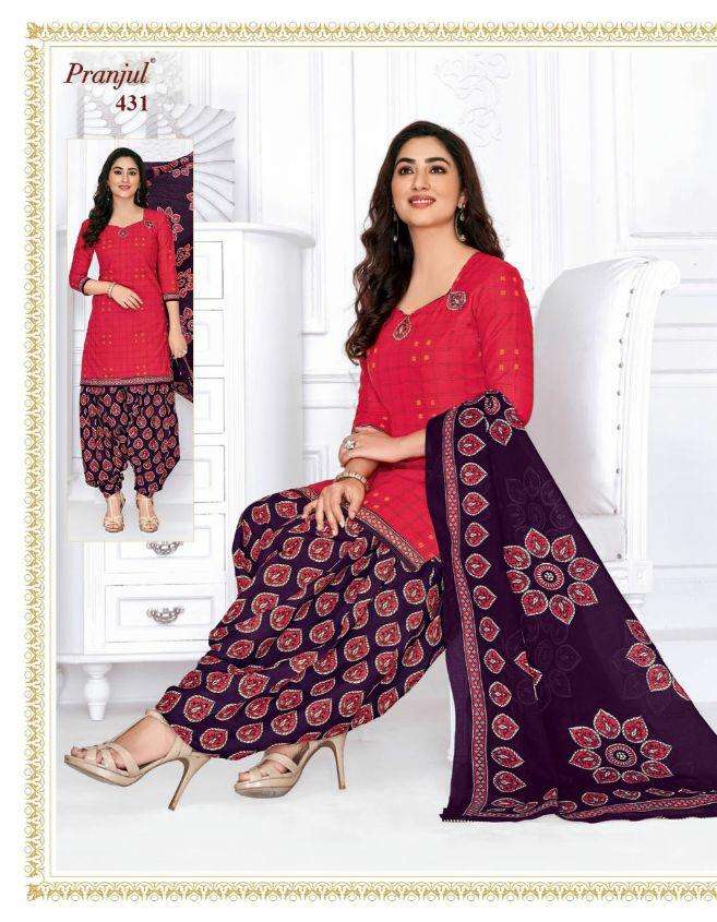 PATIYALA BY PRAJUL 401 TO 436 SERIES DESIGNER PATIYALA SUITS BEAUTIFUL FANCY COLORFUL STYLISH PARTY WEAR & ETHNIC WEAR PURE COTTON PRINTED DRESSES AT WHOLESALE PRICE