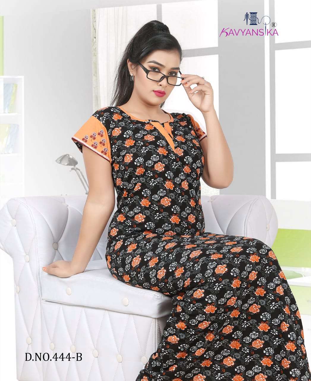 KAVYANSHIKA VOL-444 BY KAVYANSHIKA 444-A TO 444-F SERIES BEAUTIFUL STYLISH FANCY COLORFUL CASUAL WEAR & ETHNIC WEAR PREMIUM HOSIERY GOWNS AT WHOLESALE PRICE