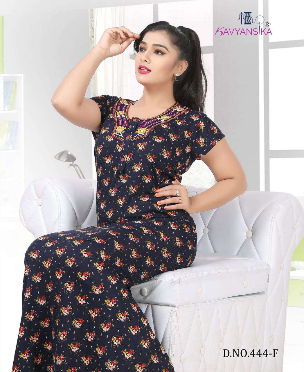 KAVYANSHIKA VOL-444 BY KAVYANSHIKA 444-A TO 444-F SERIES BEAUTIFUL STYLISH FANCY COLORFUL CASUAL WEAR & ETHNIC WEAR PREMIUM HOSIERY GOWNS AT WHOLESALE PRICE