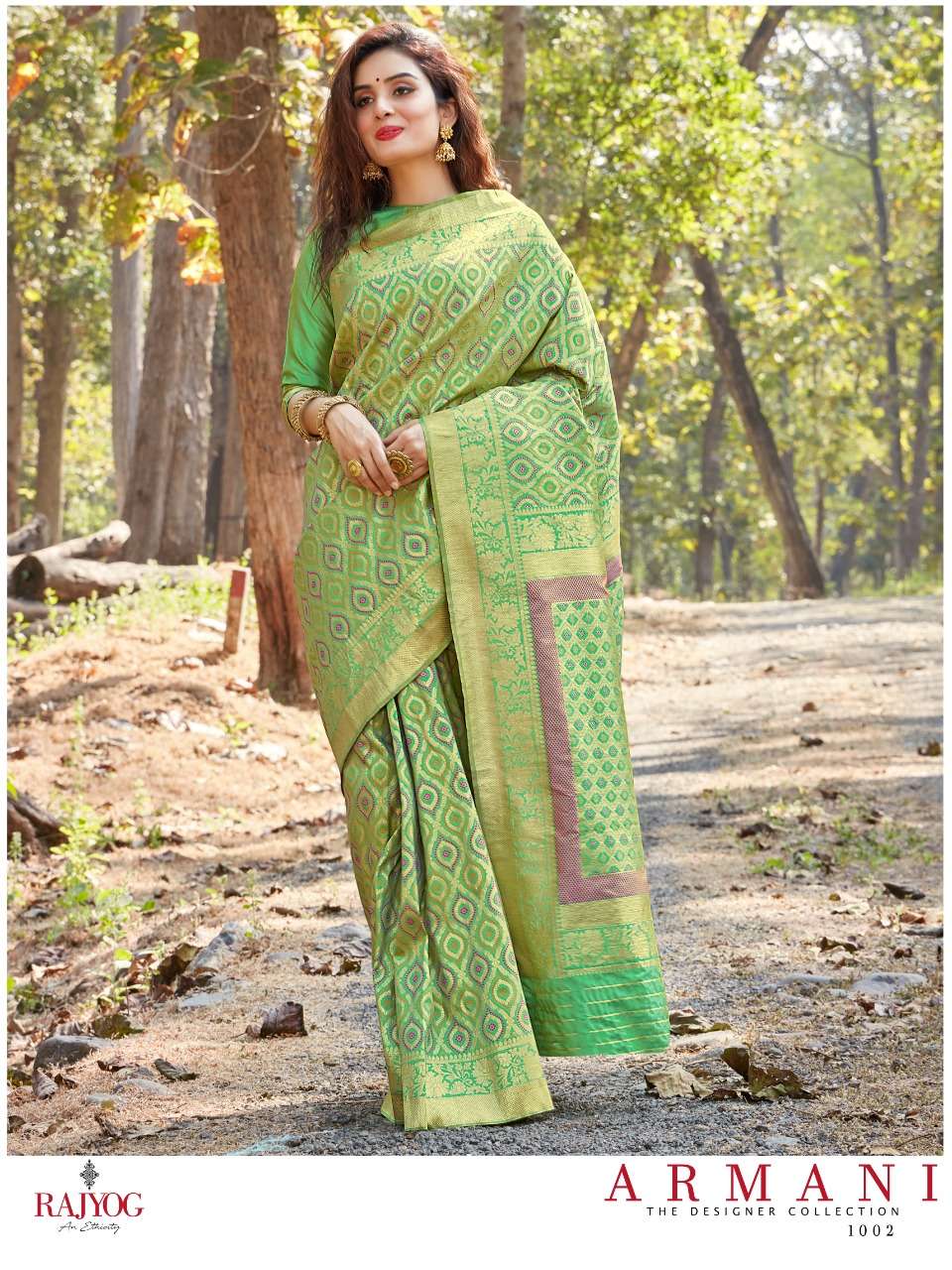 ARMANI SILK BY RAJ YOG 1001 TO 1003 SERIES INDIAN TRADITIONAL WEAR COLLECTION BEAUTIFUL STYLISH FANCY COLORFUL PARTY WEAR & OCCASIONAL WEAR PURE SILK WEAVING SAREES AT WHOLESALE PRICE