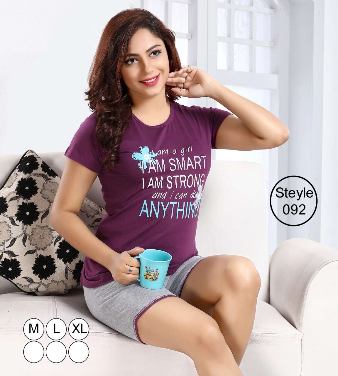 BARMUDA VOL-18 BY KAAMIRI 088 TO 105 SERIES BEAUTIFUL STYLISH FANCY COLORFUL CASUAL WEAR & ETHNIC WEAR COTTON STICKER TSHIRT WITH SHORTS AT WHOLESALE PRICE