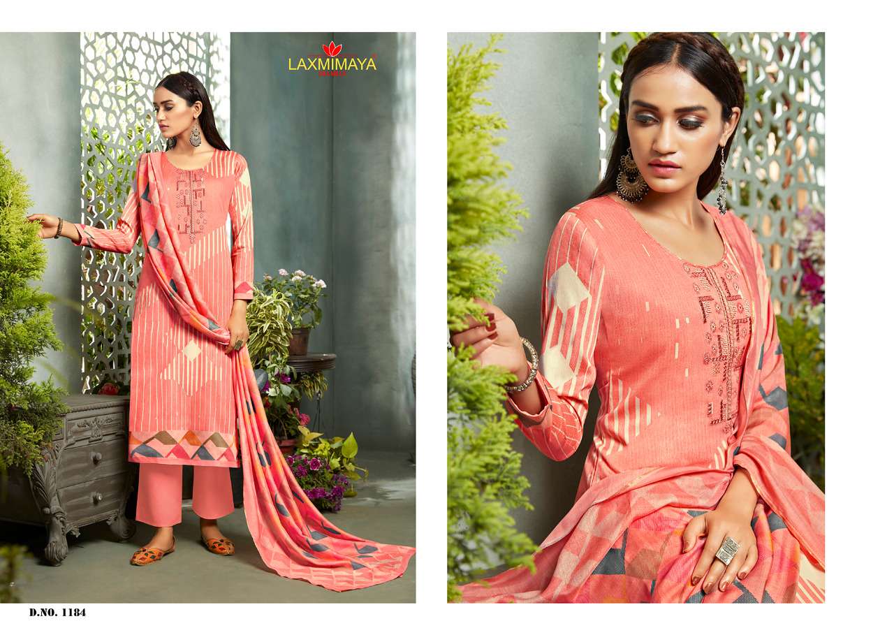 ALVINA BY LAXMIMAYA SILK MILLS 1178 TO 1187 SERIES BEAUTIFUL STYLISH SHARARA SUITS FANCY COLORFUL CASUAL WEAR & ETHNIC WEAR & READY TO WEAR PURE JAM DIGITAL PRINTED WITH EMBROIDERY DRESSES AT WHOLESALE PRICE