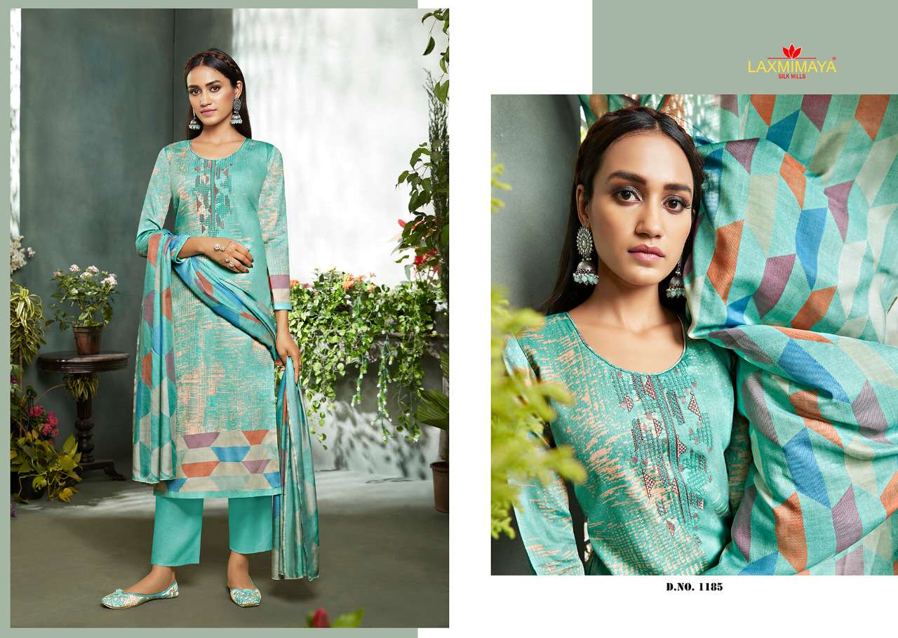 ALVINA BY LAXMIMAYA SILK MILLS 1178 TO 1187 SERIES BEAUTIFUL STYLISH SHARARA SUITS FANCY COLORFUL CASUAL WEAR & ETHNIC WEAR & READY TO WEAR PURE JAM DIGITAL PRINTED WITH EMBROIDERY DRESSES AT WHOLESALE PRICE