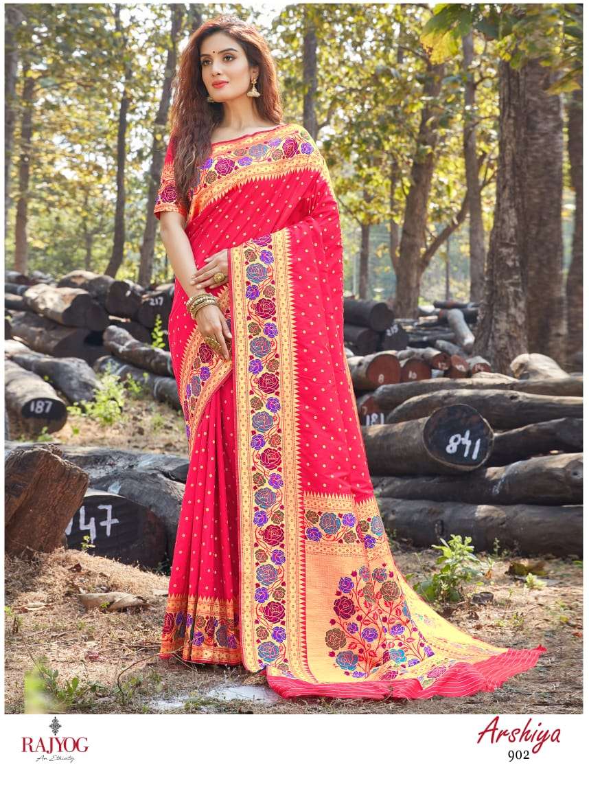 ARSHIYA SILK BY RAJ YOG 901 TO 904 SERIES INDIAN TRADITIONAL WEAR COLLECTION BEAUTIFUL STYLISH FANCY COLORFUL PARTY WEAR & OCCASIONAL WEAR PURE PAITHINI SILK SAREES AT WHOLESALE PRICE