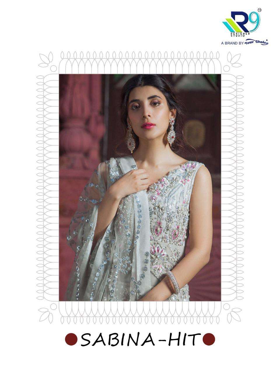SABINA HIT BY R9 2092 TO 2094 SERIES DESIGNER SUITS BEAUTIFUL STYLISH FANCY COLORFUL PARTY WEAR & ETHNIC WEAR GEORGETTE/NET/ORGANZA WITH EMBROIDERY WORK DRESSES AT WHOLESALE PRICE