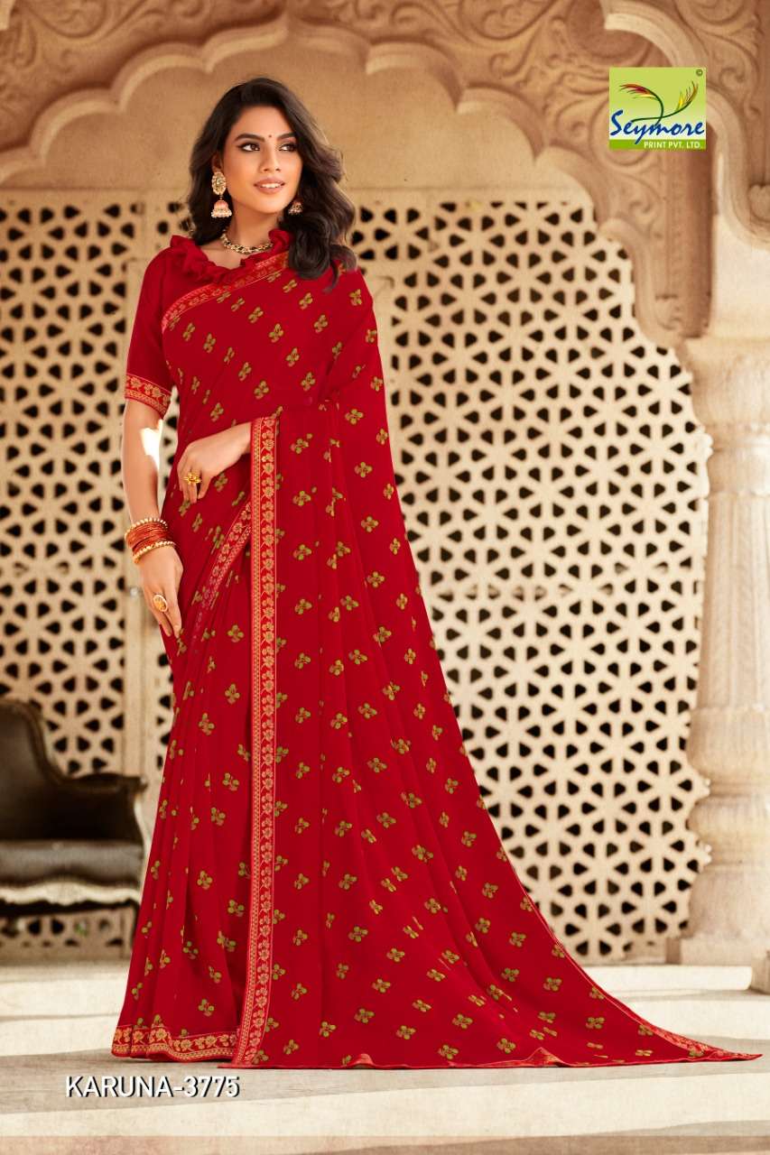KARUNA VOL-3B BY SEYMORE PRINTS 3767 TO 3776 SERIES INDIAN TRADITIONAL WEAR COLLECTION BEAUTIFUL STYLISH FANCY COLORFUL PARTY WEAR & OCCASIONAL WEAR GEORGETTE PRINTED SAREES AT WHOLESALE PRICE
