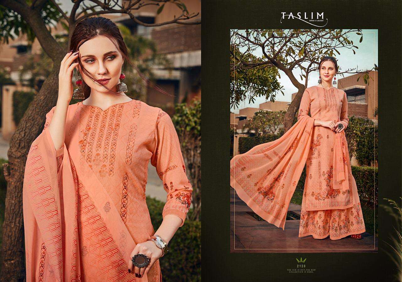 LEELA BY TASLIM 2120 TO 2126 SERIES BEAUTIFUL STYLISH SHARARA SUITS FANCY COLORFUL CASUAL WEAR & ETHNIC WEAR & READY TO WEAR REAL GEORGETTE PRINT WITH SWAROVSKI WORK DRESSES AT WHOLESALE PRICE