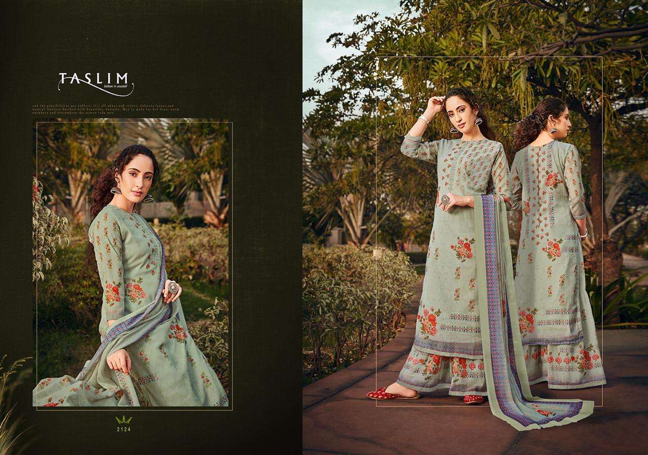 LEELA BY TASLIM 2120 TO 2126 SERIES BEAUTIFUL STYLISH SHARARA SUITS FANCY COLORFUL CASUAL WEAR & ETHNIC WEAR & READY TO WEAR REAL GEORGETTE PRINT WITH SWAROVSKI WORK DRESSES AT WHOLESALE PRICE