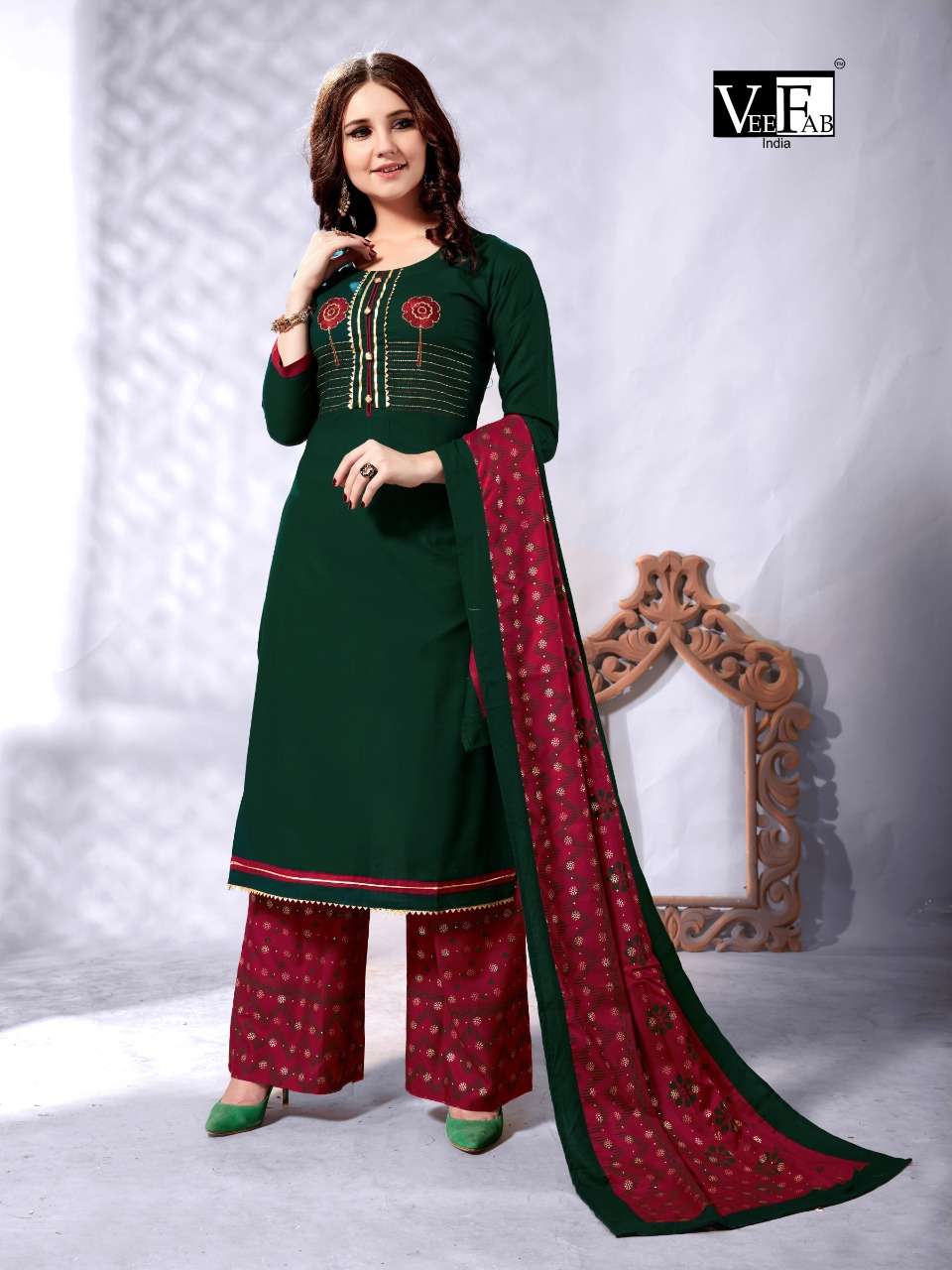 SENORITA VOL-1 BY VEE FAB 101 TO 108 SERIES DESIGNER SHARARA SUITS BEAUTIFUL STYLISH FANCY COLORFUL PARTY WEAR & OCCASIONAL WEAR RAYON EMBROIDERY DRESSES AT WHOLESALE PRICE