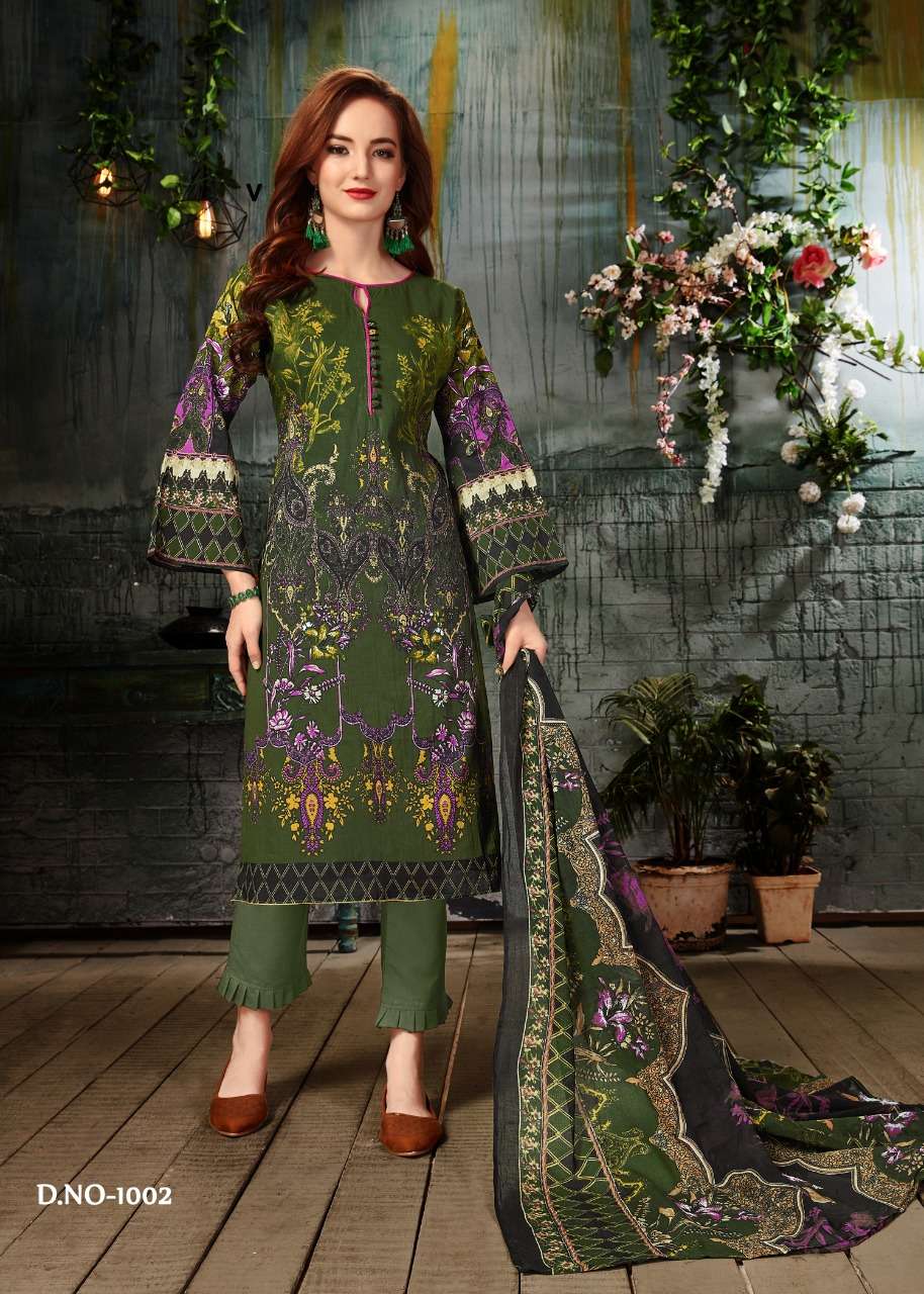 AAGHAAZ BY FARIYAS LAWN 1001 TO 1010 SERIES DESIGNER SUITS BEAUTIFUL FANCY COLORFUL STYLISH PARTY WEAR & OCCASIONAL WEAR PURE LAWN COTTON PRINTED DRESSES AT WHOLESALE PRICE