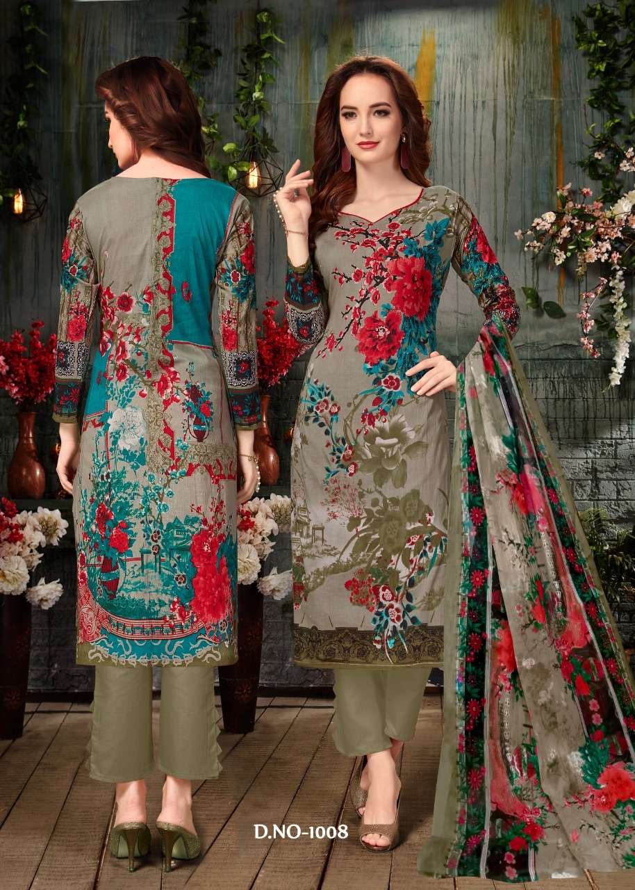 AAGHAAZ BY FARIYAS LAWN 1001 TO 1010 SERIES DESIGNER SUITS BEAUTIFUL FANCY COLORFUL STYLISH PARTY WEAR & OCCASIONAL WEAR PURE LAWN COTTON PRINTED DRESSES AT WHOLESALE PRICE