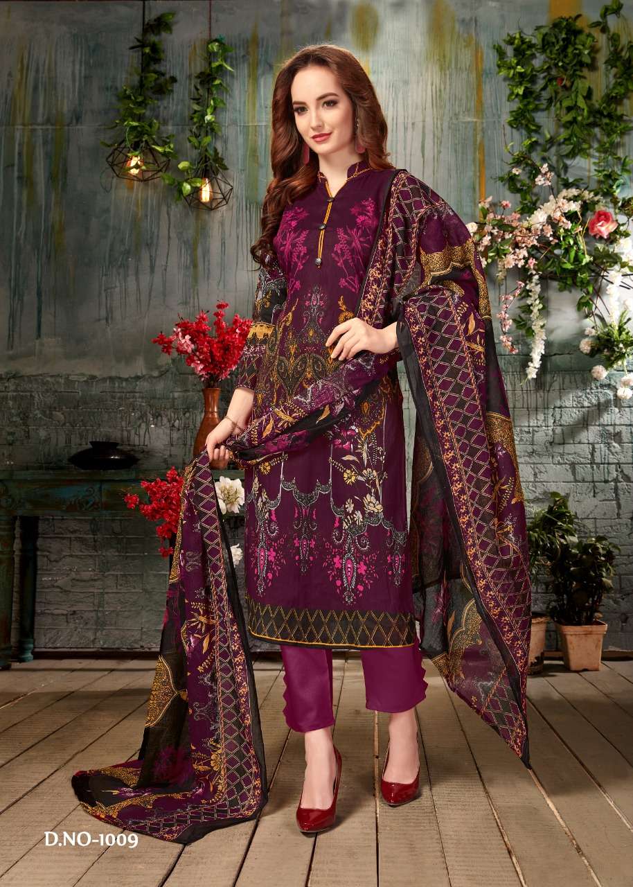 AAGHAAZ BY FARIYAS LAWN 1001 TO 1010 SERIES DESIGNER SUITS BEAUTIFUL FANCY COLORFUL STYLISH PARTY WEAR & OCCASIONAL WEAR PURE LAWN COTTON PRINTED DRESSES AT WHOLESALE PRICE