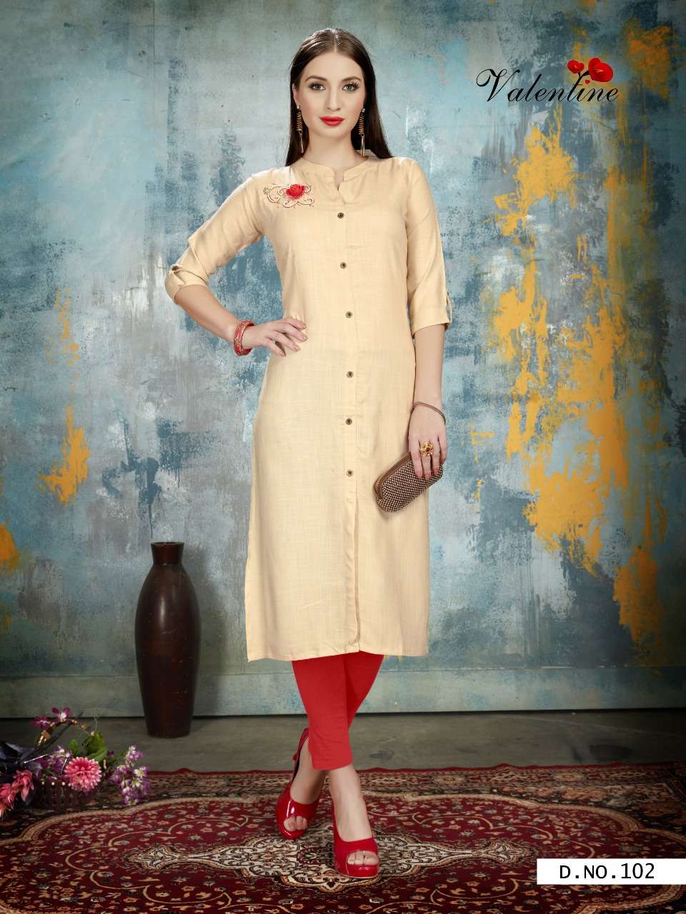 PEANUTS BY VALENTINE 101 TO 110 SERIES STYLISH FANCY BEAUTIFUL COLORFUL CASUAL WEAR & ETHNIC WEAR RAYON SLUB KURTIS AT WHOLESALE PRICE