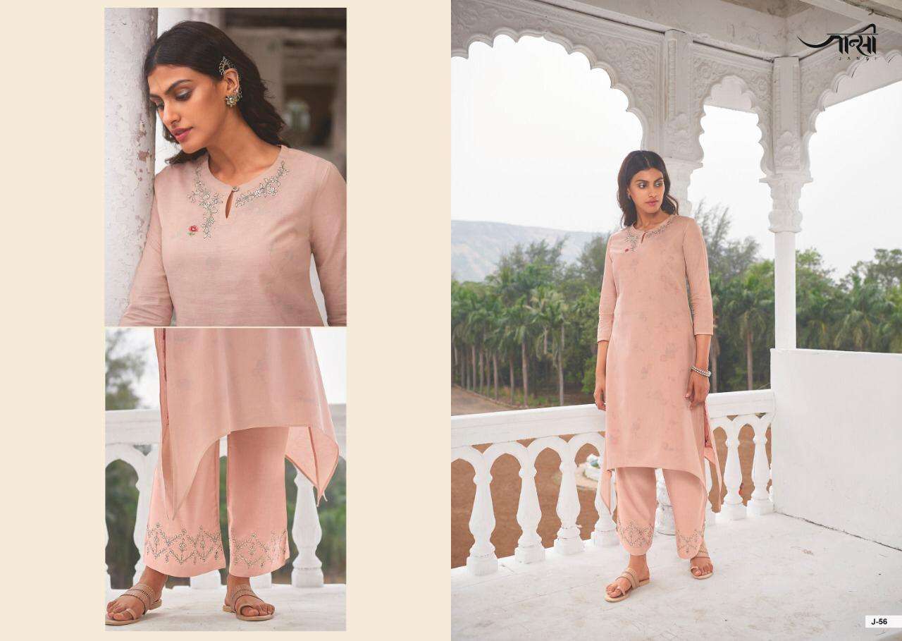 SAANJH BY JANSI 51 TO 58 SERIES STYLISH FANCY BEAUTIFUL COLORFUL CASUAL WEAR & ETHNIC WEAR LINEN COTTON KURTIS AT WHOLESALE PRICE