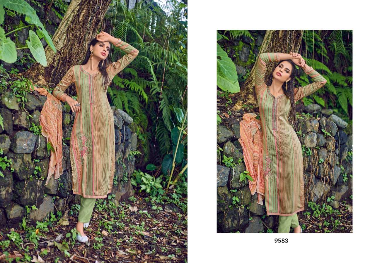ROYAL TOUCH BY SANNA FASHION 9580 TO 9589 SERIES BEAUTIFUL SUITS STYLISH FANCY COLORFUL PARTY WEAR & OCCASIONAL WEAR PURE AZ COTTON JAM SILK DRESSES AT WHOLESALE PRICE