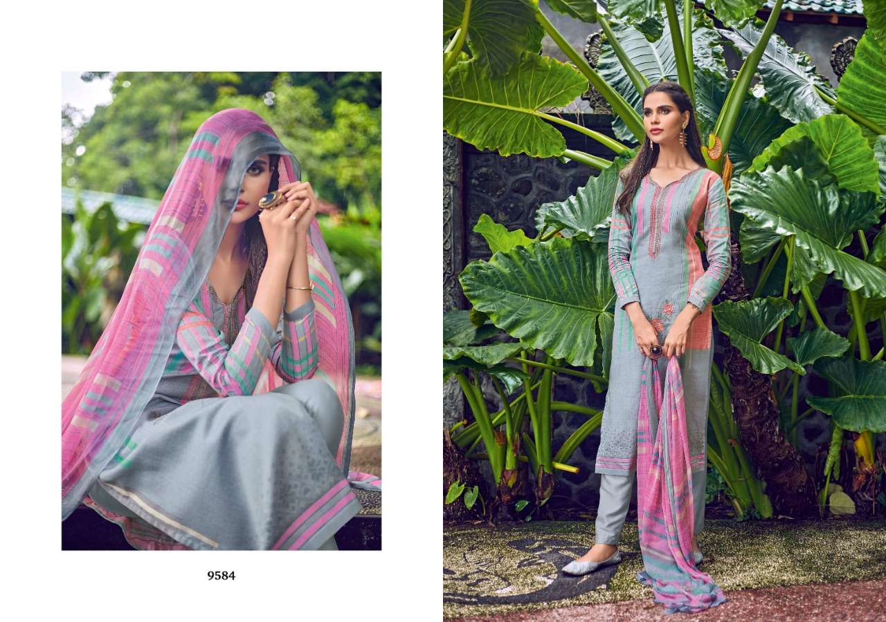 ROYAL TOUCH BY SANNA FASHION 9580 TO 9589 SERIES BEAUTIFUL SUITS STYLISH FANCY COLORFUL PARTY WEAR & OCCASIONAL WEAR PURE AZ COTTON JAM SILK DRESSES AT WHOLESALE PRICE