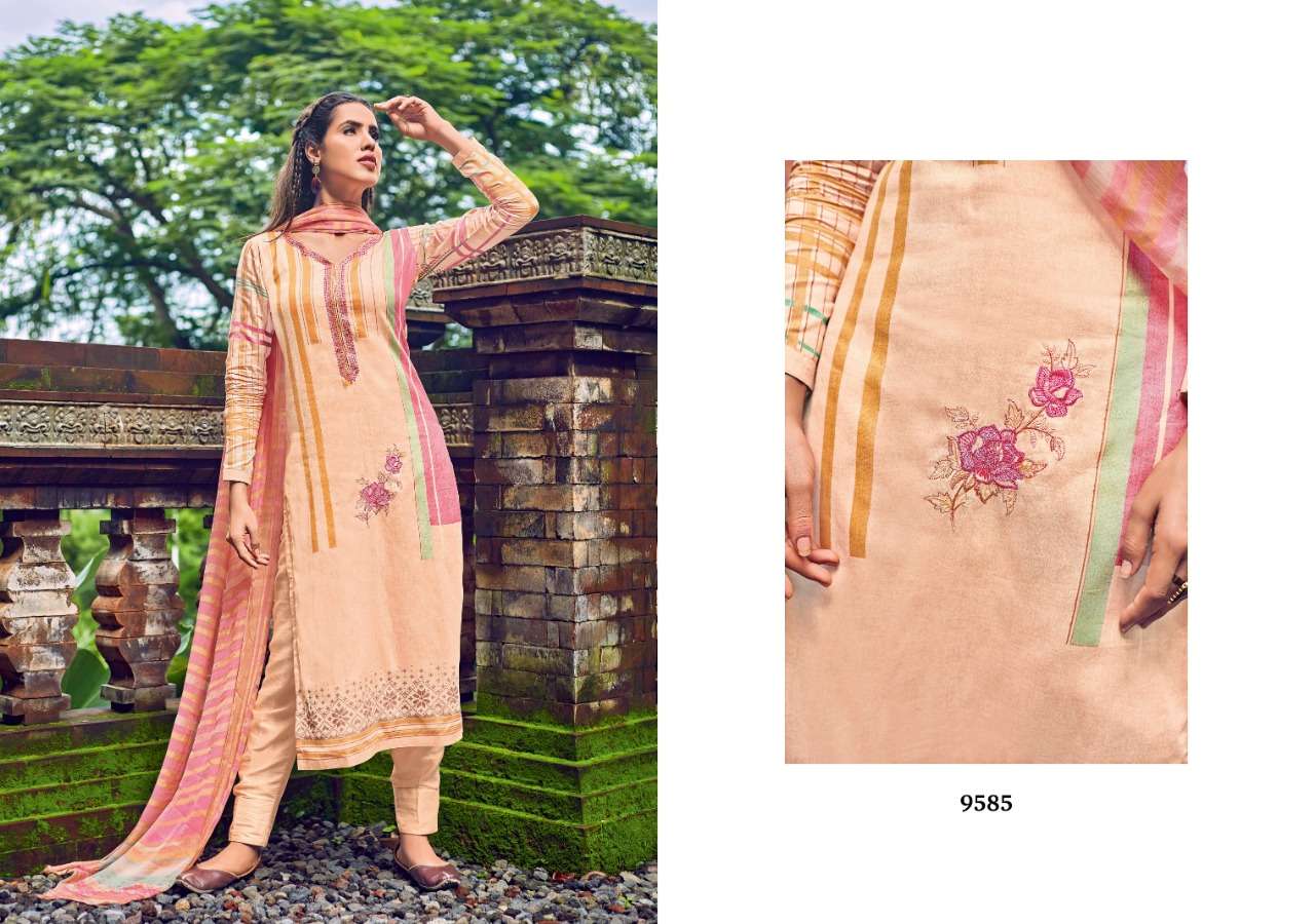 ROYAL TOUCH BY SANNA FASHION 9580 TO 9589 SERIES BEAUTIFUL SUITS STYLISH FANCY COLORFUL PARTY WEAR & OCCASIONAL WEAR PURE AZ COTTON JAM SILK DRESSES AT WHOLESALE PRICE