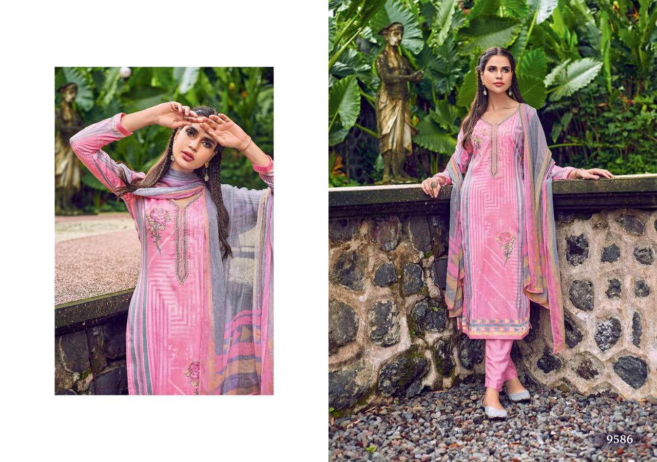 ROYAL TOUCH BY SANNA FASHION 9580 TO 9589 SERIES BEAUTIFUL SUITS STYLISH FANCY COLORFUL PARTY WEAR & OCCASIONAL WEAR PURE AZ COTTON JAM SILK DRESSES AT WHOLESALE PRICE