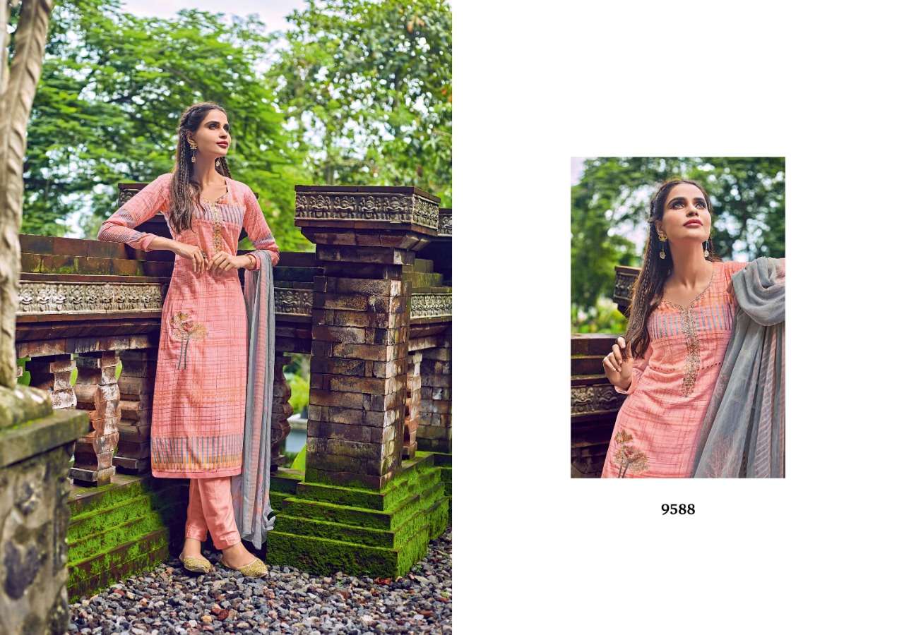 ROYAL TOUCH BY SANNA FASHION 9580 TO 9589 SERIES BEAUTIFUL SUITS STYLISH FANCY COLORFUL PARTY WEAR & OCCASIONAL WEAR PURE AZ COTTON JAM SILK DRESSES AT WHOLESALE PRICE
