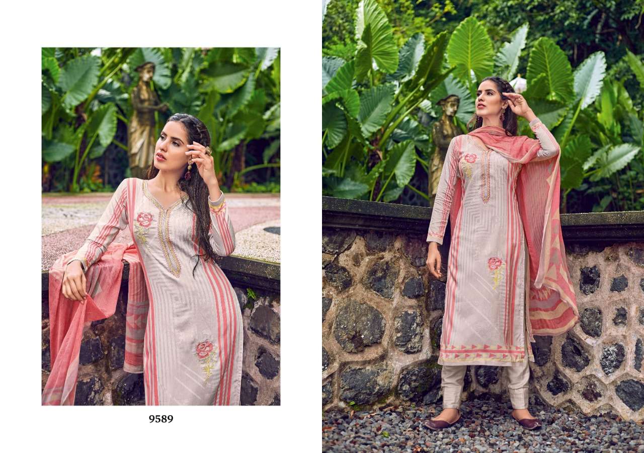 ROYAL TOUCH BY SANNA FASHION 9580 TO 9589 SERIES BEAUTIFUL SUITS STYLISH FANCY COLORFUL PARTY WEAR & OCCASIONAL WEAR PURE AZ COTTON JAM SILK DRESSES AT WHOLESALE PRICE