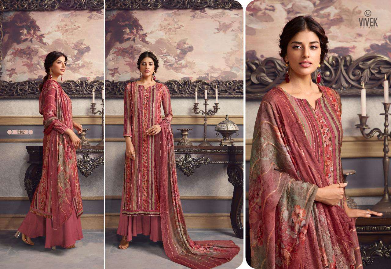PARINA VOL-8 BY VIBEK FASHION 12101 TO 12108 SERIES DESIGNER SHARARA SUITS BEAUTIFUL STYLISH FANCY COLORFUL PARTY WEAR & OCCASIONAL WEAR PURE MUSLIN SILK DIGITAL PRINTED DRESSES AT WHOLESALE PRICE