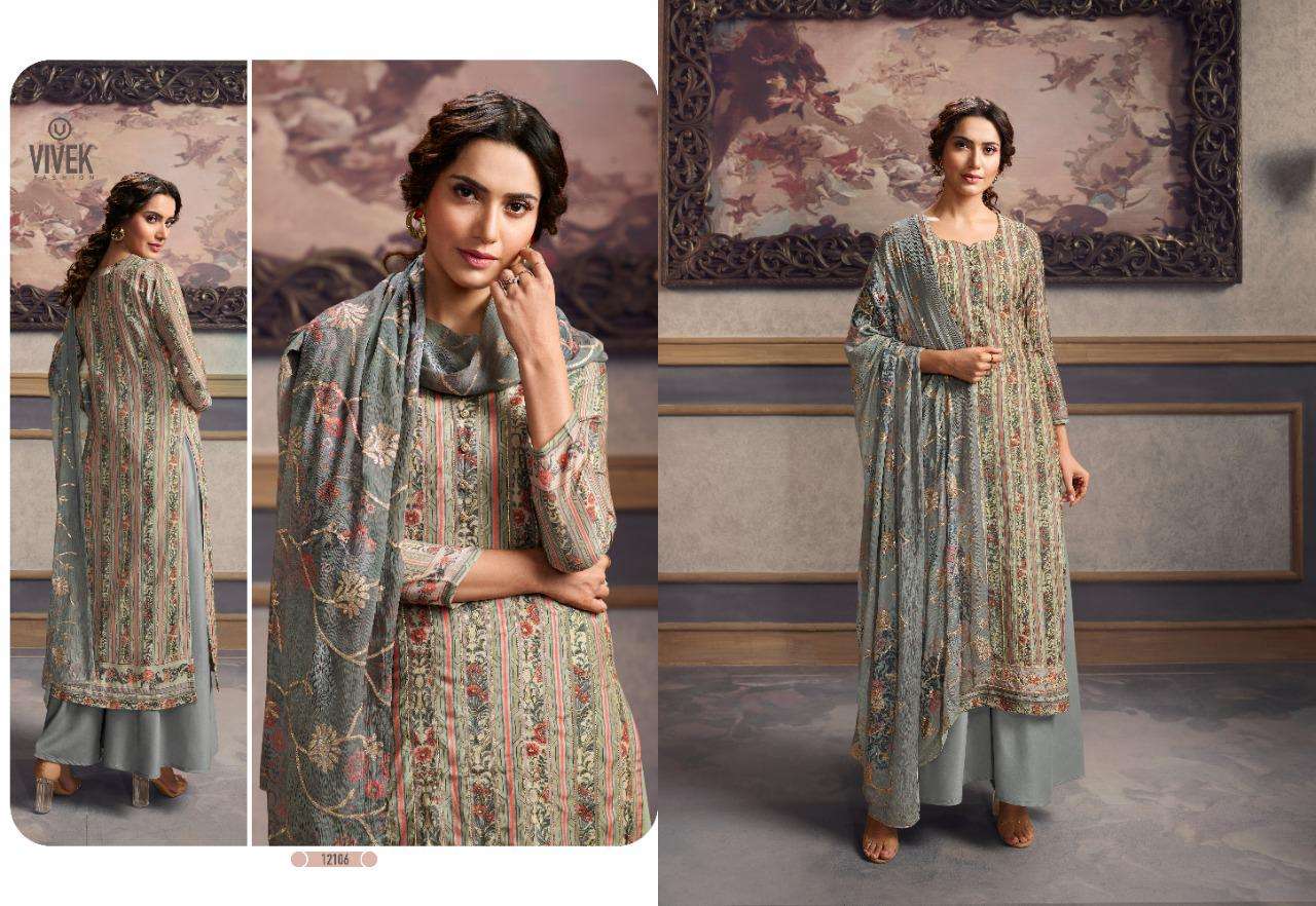 PARINA VOL-8 BY VIBEK FASHION 12101 TO 12108 SERIES DESIGNER SHARARA SUITS BEAUTIFUL STYLISH FANCY COLORFUL PARTY WEAR & OCCASIONAL WEAR PURE MUSLIN SILK DIGITAL PRINTED DRESSES AT WHOLESALE PRICE