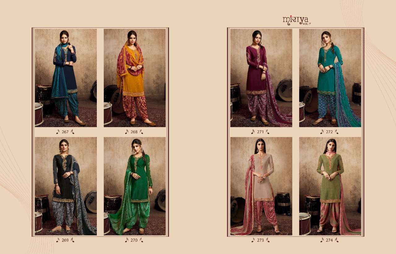 MIRAYA VOL-7 BY AARAV TRENDZ 267 TO 278 SERIES DESIGNER PATIYALA SUITS COLLECTION BEAUTIFUL STYLISH FANCY COLORFUL PARTY WEAR & ETHNIC WEAR HEAVY FRENCH CRAPE NEGATIVE PRINTED DRESSES AT WHOLESALE PRICE