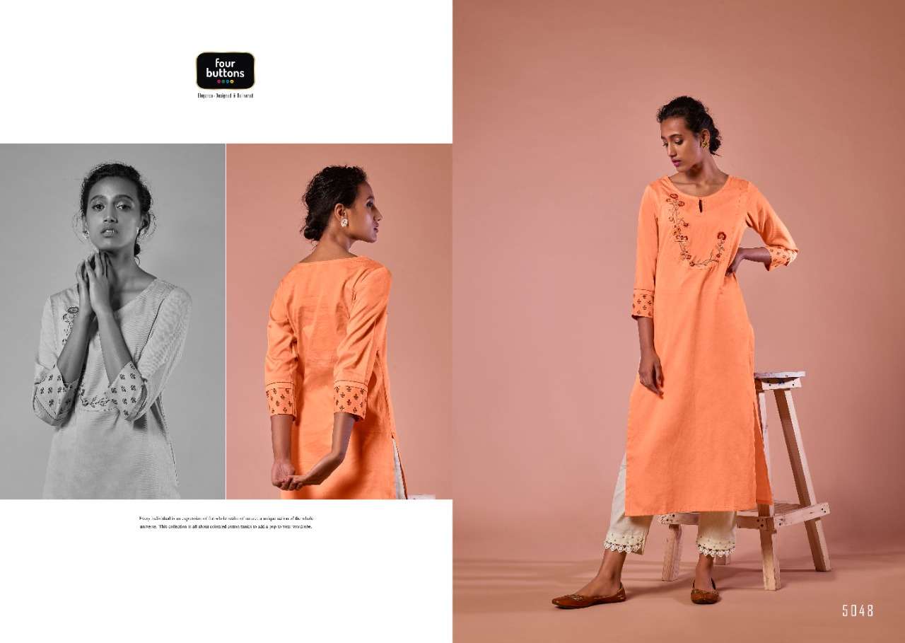 COLORS VOL-7 BY R9 5041 TO 5048 SERIES STYLISH FANCY BEAUTIFUL COLORFUL CASUAL WEAR & ETHNIC WEAR HEAVY PURE COTTON DOBBY KURTIS AT WHOLESALE PRICE