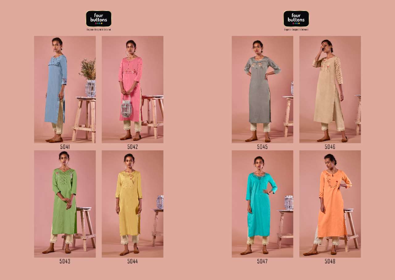 COLORS VOL-7 BY R9 5041 TO 5048 SERIES STYLISH FANCY BEAUTIFUL COLORFUL CASUAL WEAR & ETHNIC WEAR HEAVY PURE COTTON DOBBY KURTIS AT WHOLESALE PRICE
